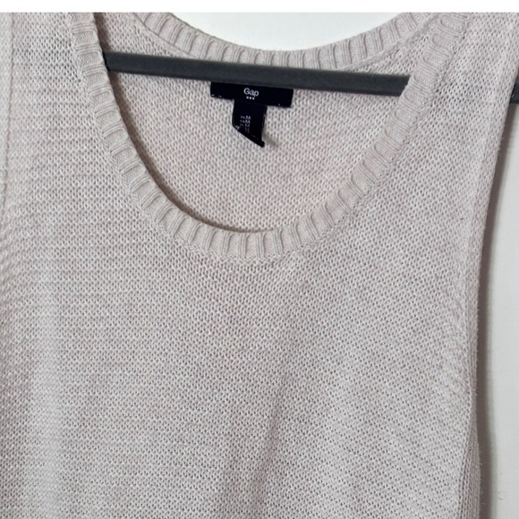 GAP Cotton Oatmeal Knit Sweater Tank Top M Lightweight Knit Neutral Layering - Picture 7 of 11